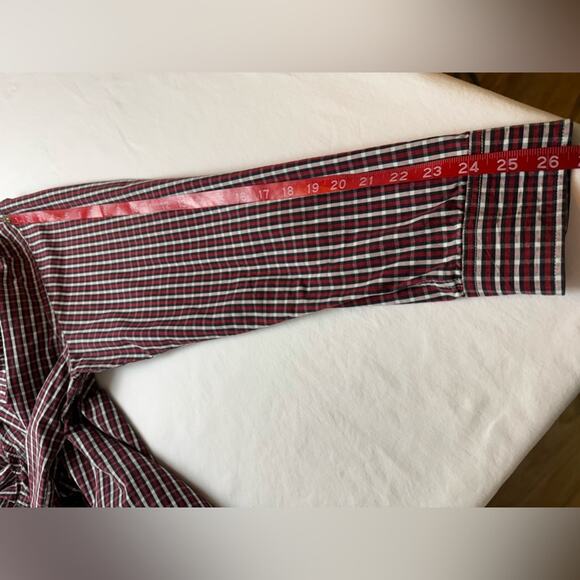 OLD Navy Men's XXL Vtg Holiday Plaid 100% Cotton Button Down Business Shirt - Picture 10 of 11